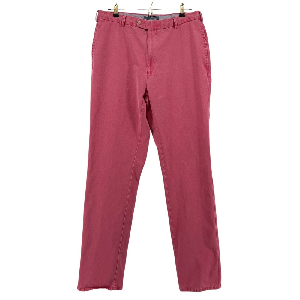 Peter Millar Mens Red/Pink Pima Cotton Chino Trousers Straight Leg Pants Size 34 - Picture 1 of 6